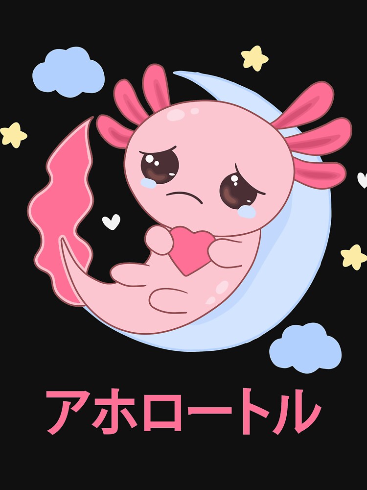 Axolotl Shirt Kawaii Japanese Anime Aesthetic Sad Axolotl by IEXART