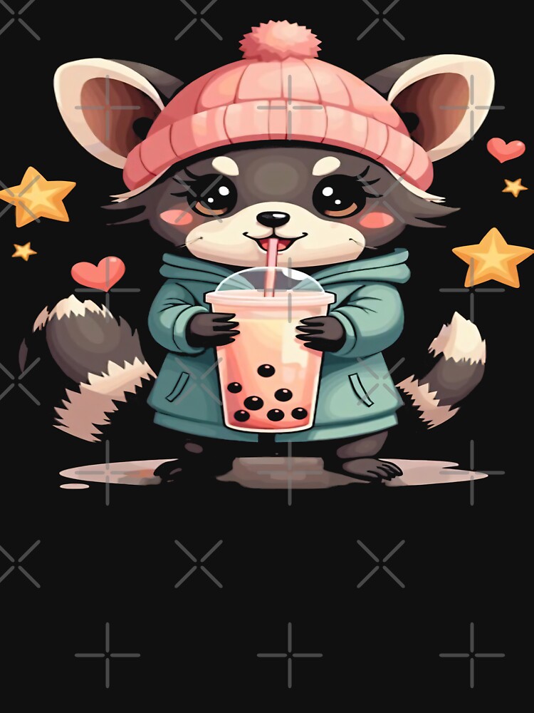 Adorable Animal Drinking Bubble Tea Classic T-Shirt by pp-por