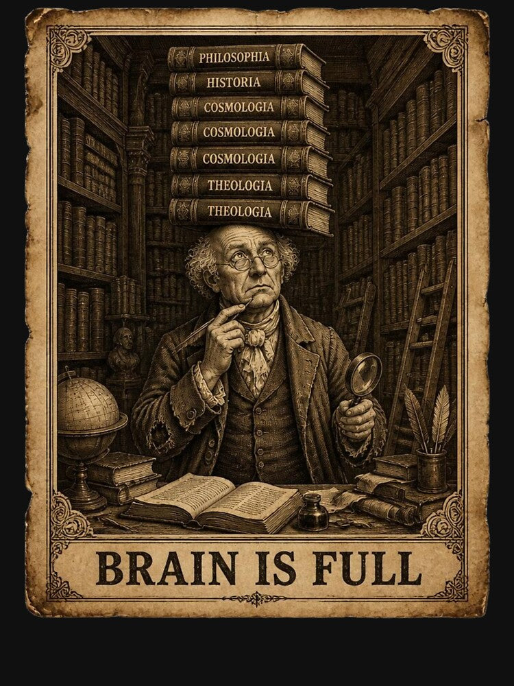 Brain Is Full Funny Student Humor Vintage Academic Design by thoughtswear