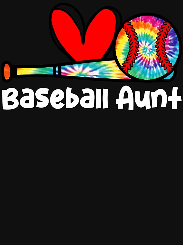 Baseball Aunt Tie Dye Bat Heart Design by KIROSALS