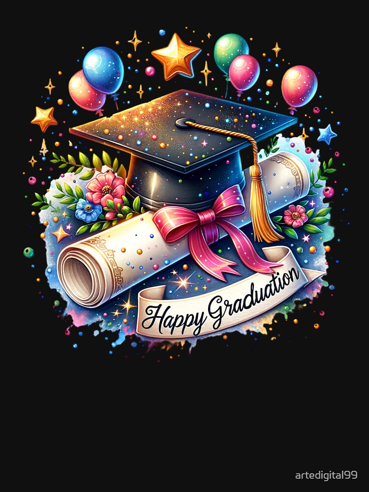 Happy Graduation Cap Design by artedigital99
