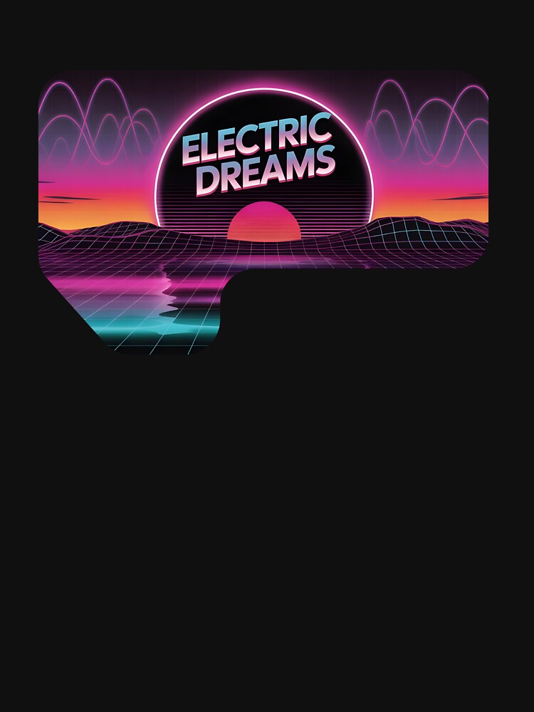 Electric Dreams – Retro Synthwave Neon Sunset by 404wearpl