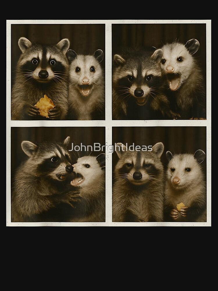 Funny Possum and Raccoon Photobooth Selfie Trash Feral by JohnBrightIdeas