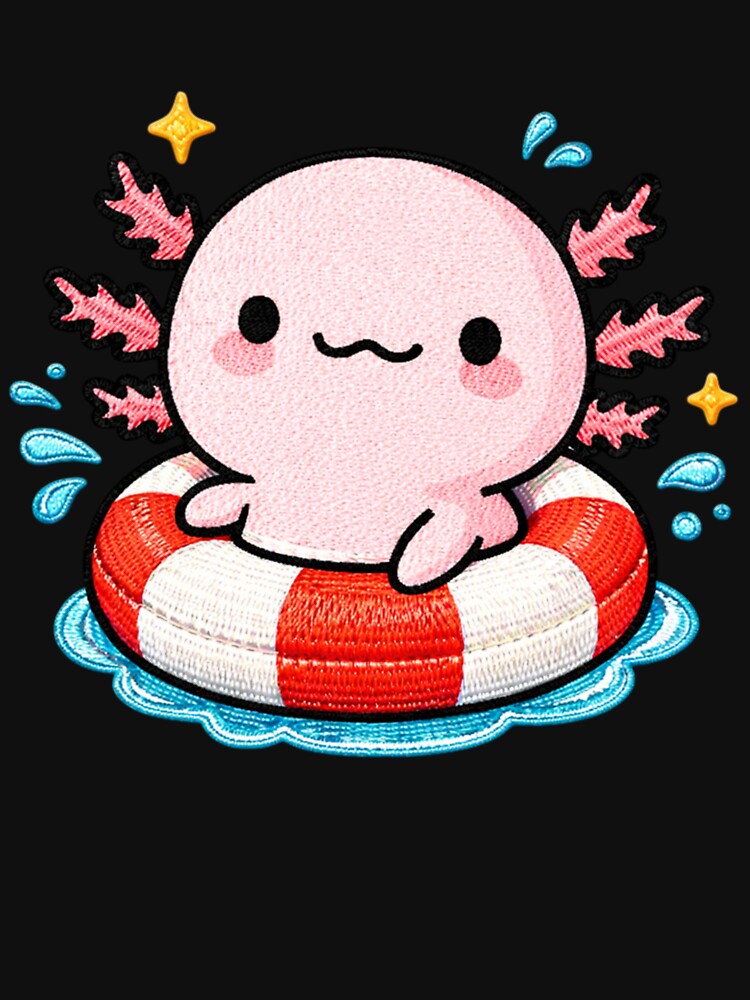 Pool Float Axolotl – Cute Kawaii Summer Axolotl Relaxing in Float by ColorSplash123