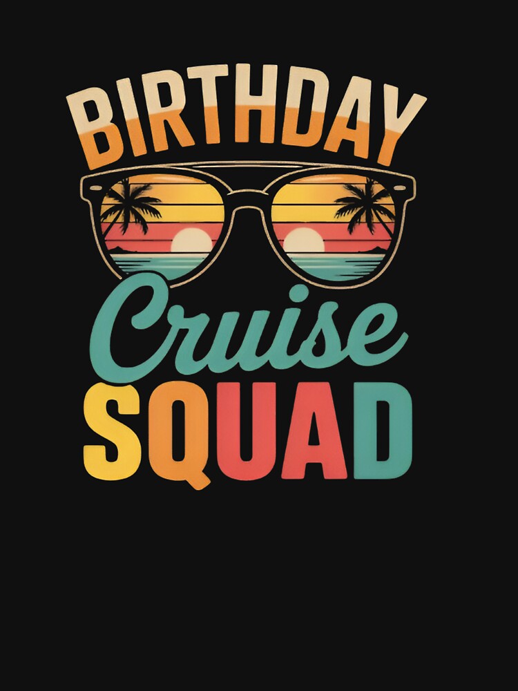 Birthday Cruise Squad Retro Sunset Matching Cruise Group Vacation by Zizo-DR44