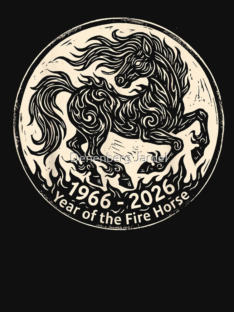 Year of the Fire Horse 1966 2026 Chinese Zodiac Vintage Art by Denenberg Jardel