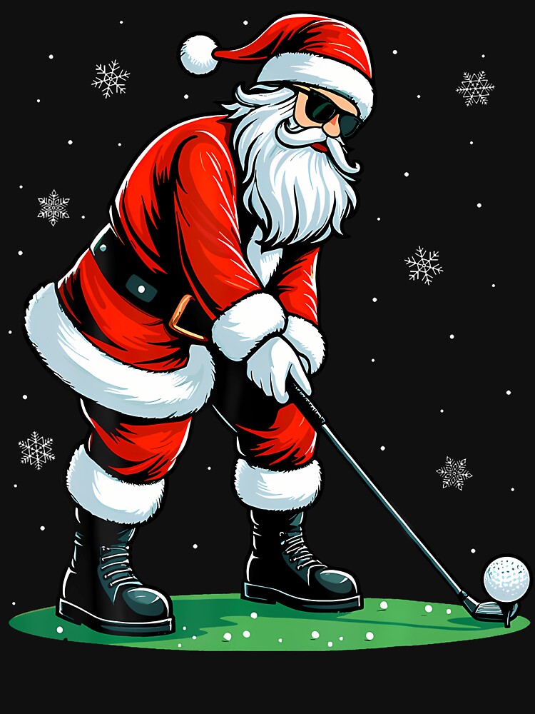 Christmas Golf Santa Golfer Xmas Funny Christmas Golfing by ClaraTeresa1