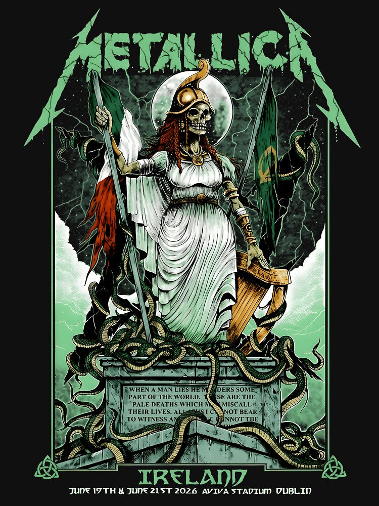 Ireland Heavy Metal Concert Skull Tour Shirt by MOUL-TMER