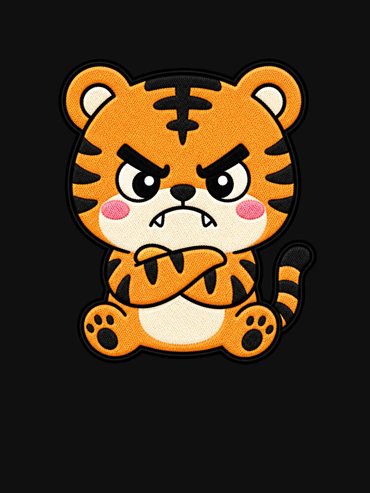 Angry Tiger Kawaii Cute Funny Annoyed Tiger Cartoon Sticker by ColorSplash123