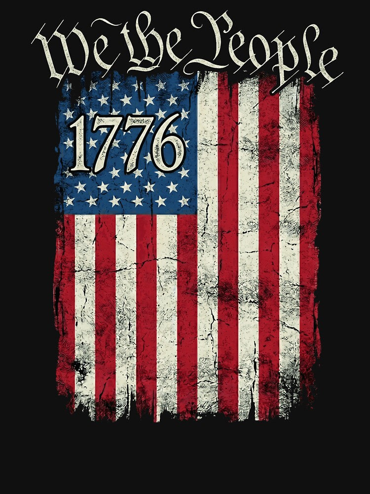 We The People 1776 Distressed American Flag Patriotic Art by Off-Road-Zone