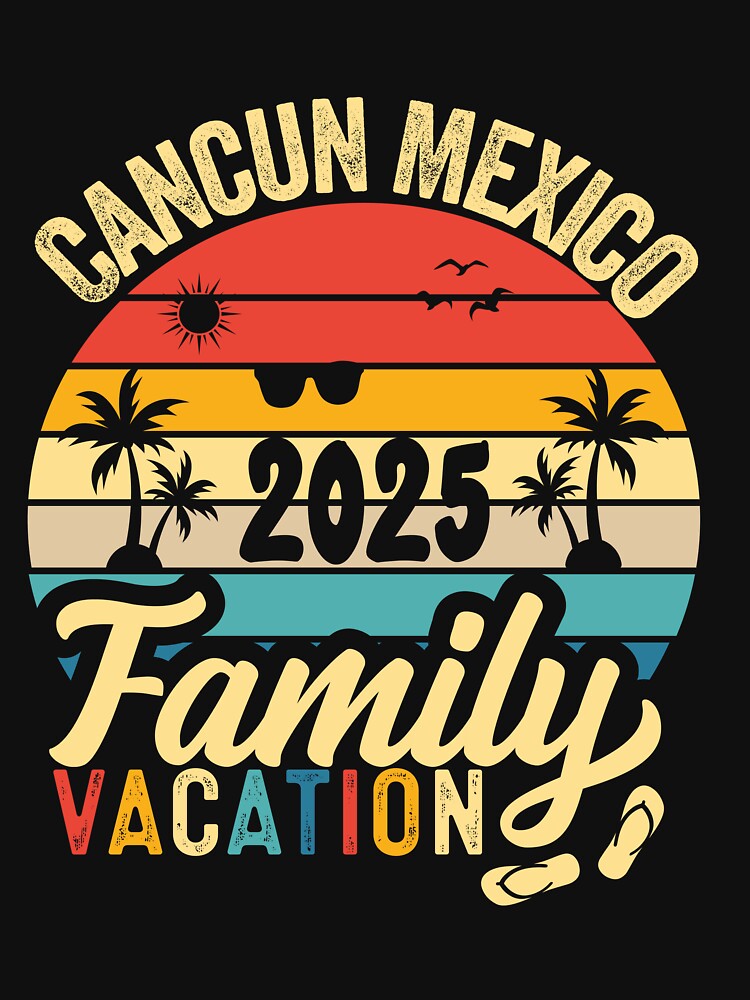 Retro Family Vacation 2025 Cancun Mexico Matching Summer by Micro-dose
