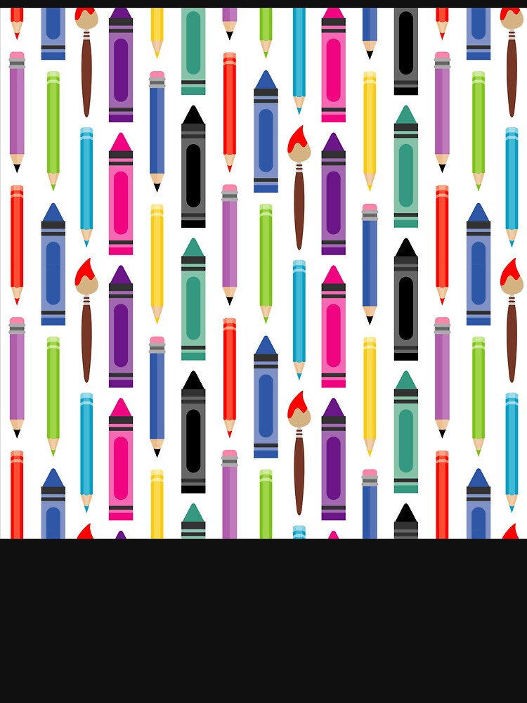 Colorful Crayon Pencil Paintbrush Pattern – Bright Back-to-School Kids Clothing by FestivityFinds