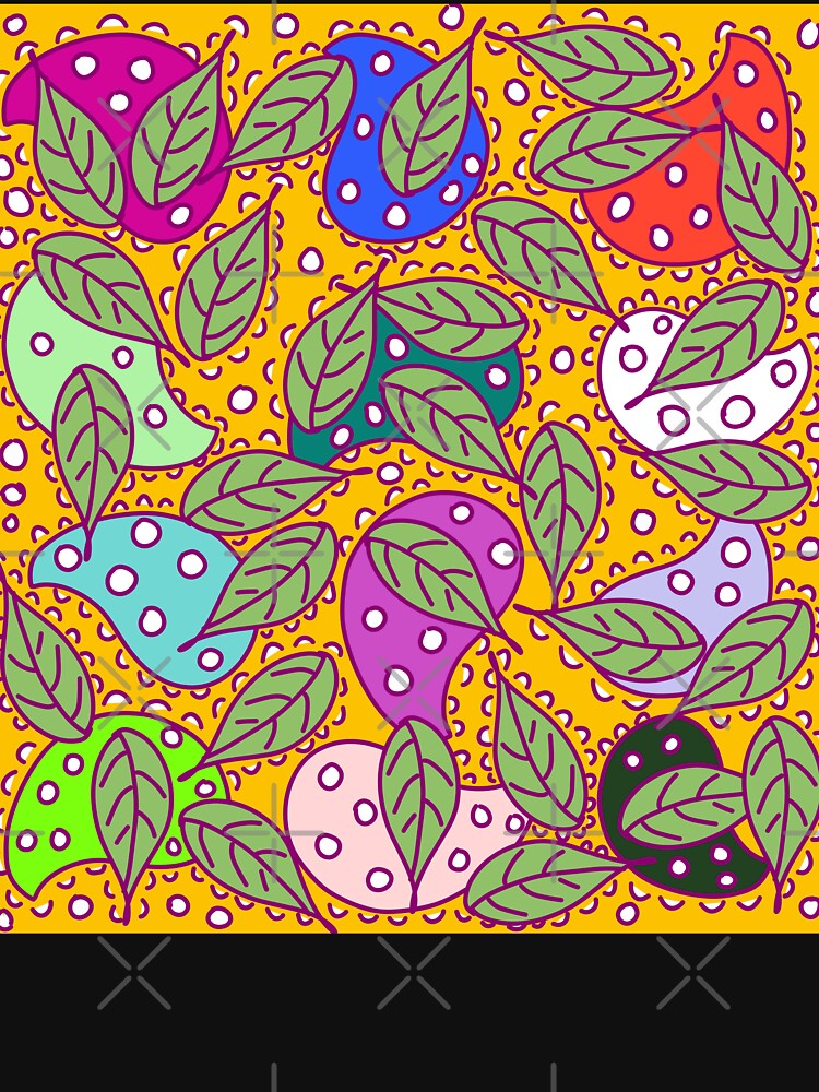 Abstract Playful Retro Leaves seamless Pattern | Vibrant 70s Aesthetic Design by Swati's Digital Den