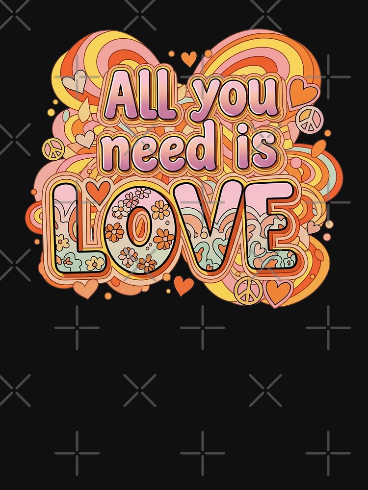 Groovy All You Need Is Love Retro Hippie Psychedelic Design by sing-it-out