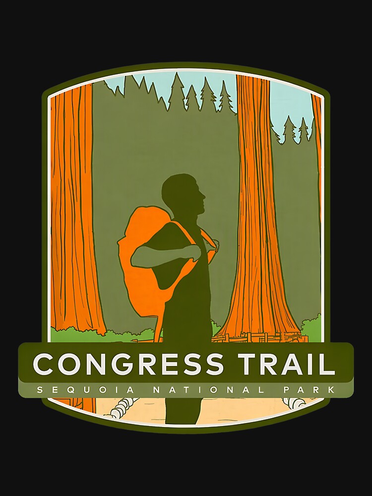 Congress Trail Sequoia National Park Retro Hiking Graphic by flankaocau