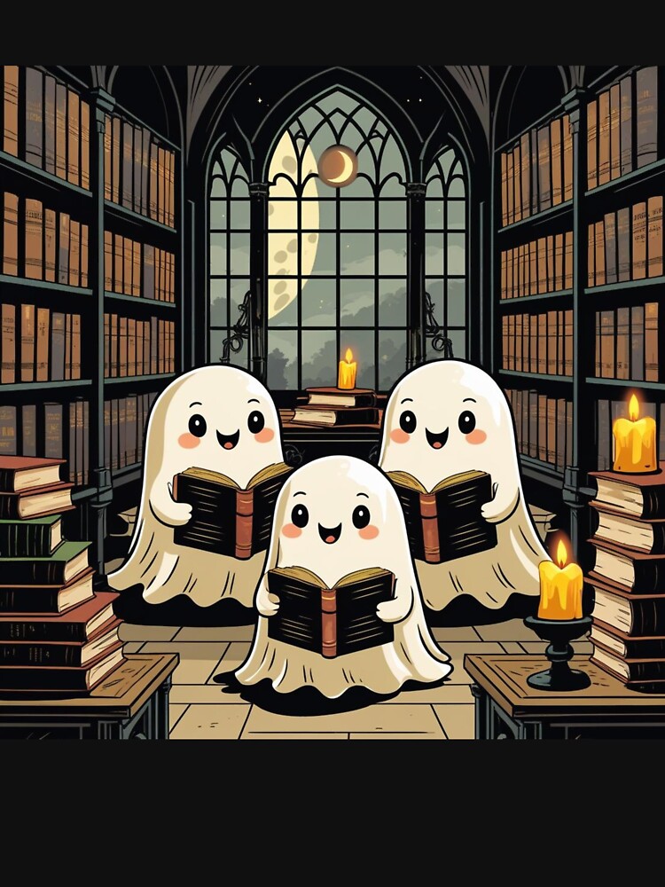 Library Shelves – Ghosts Reading by fantasyy