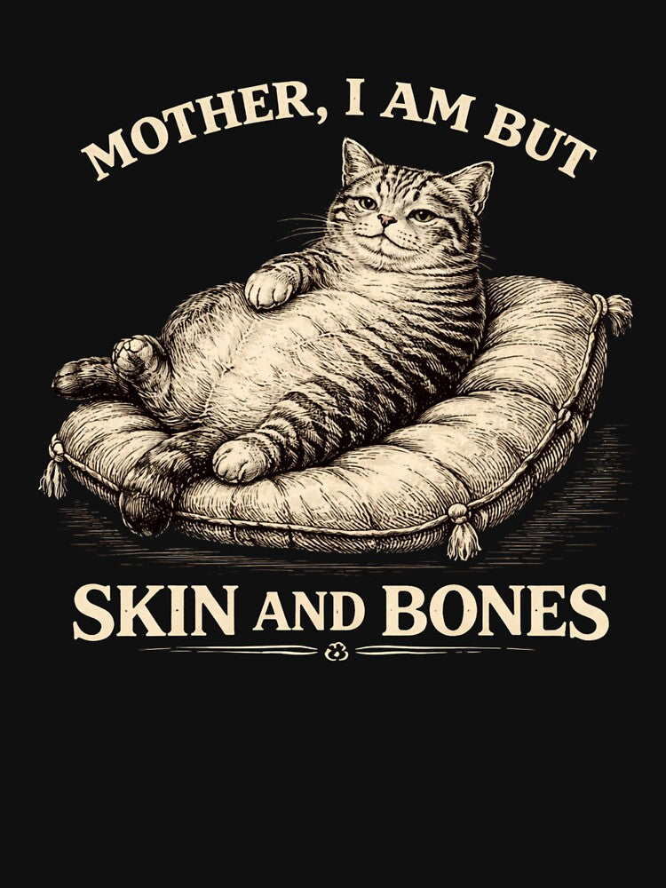 Mother, I Am But Skin And Bones Cat Meme Funny by SofenArt