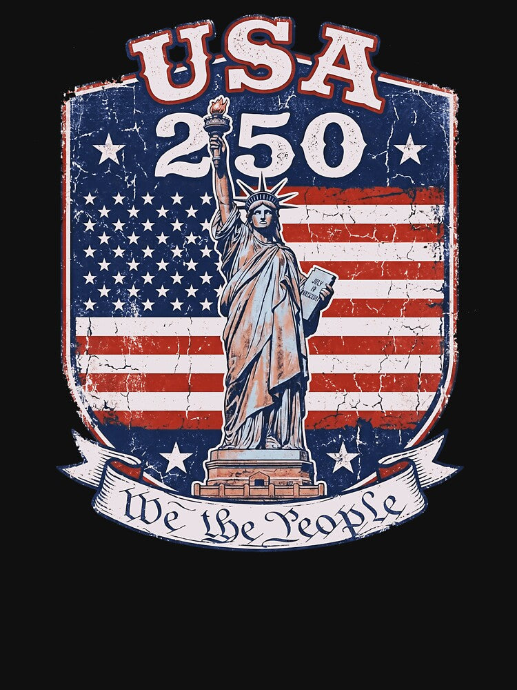 USA 250 We The People Statue of Liberty Distressed Patriotic Shield by Off-Road-Zone