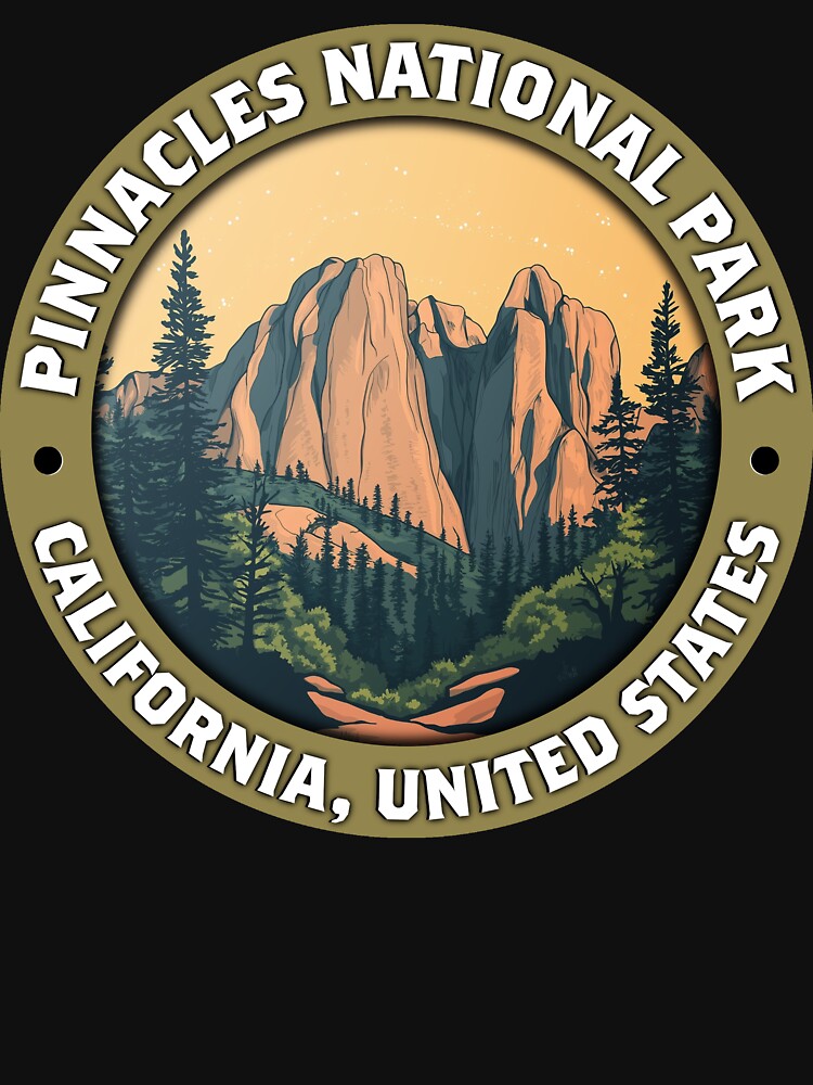 Pinnacles National Park Vintage Badge – Minimalist Travel Art by Stylish Grapefruit Familia