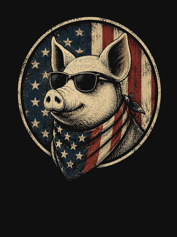 Cool Vintage Sunglasses Pig Retro Farm Animal by Moizento