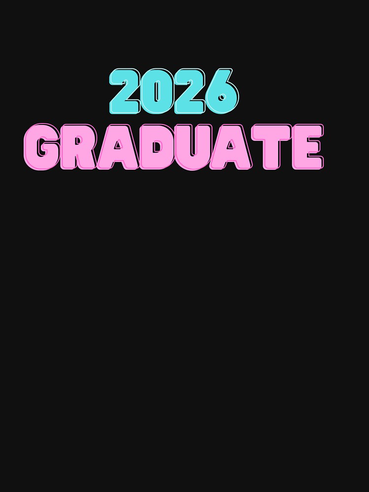 Retro pastel Class of 2026 (print on black) by Cottageshop