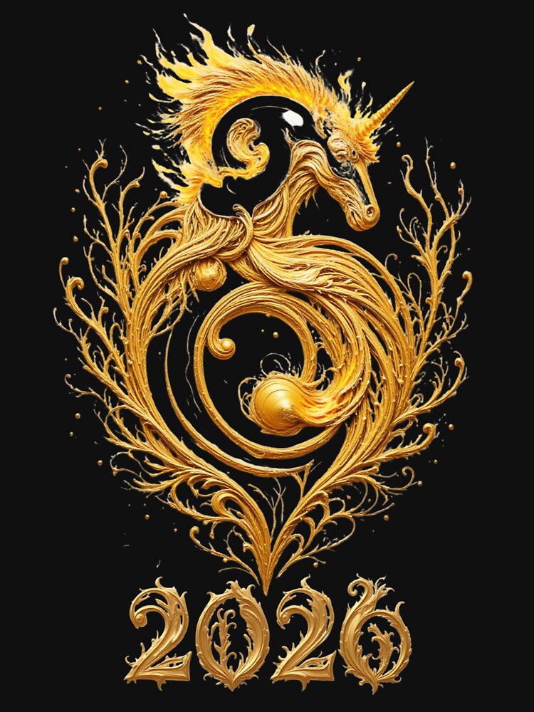 Fire Horse Chinese New Year Tee, Lunar Celebration T-Shirt by fantasy.world