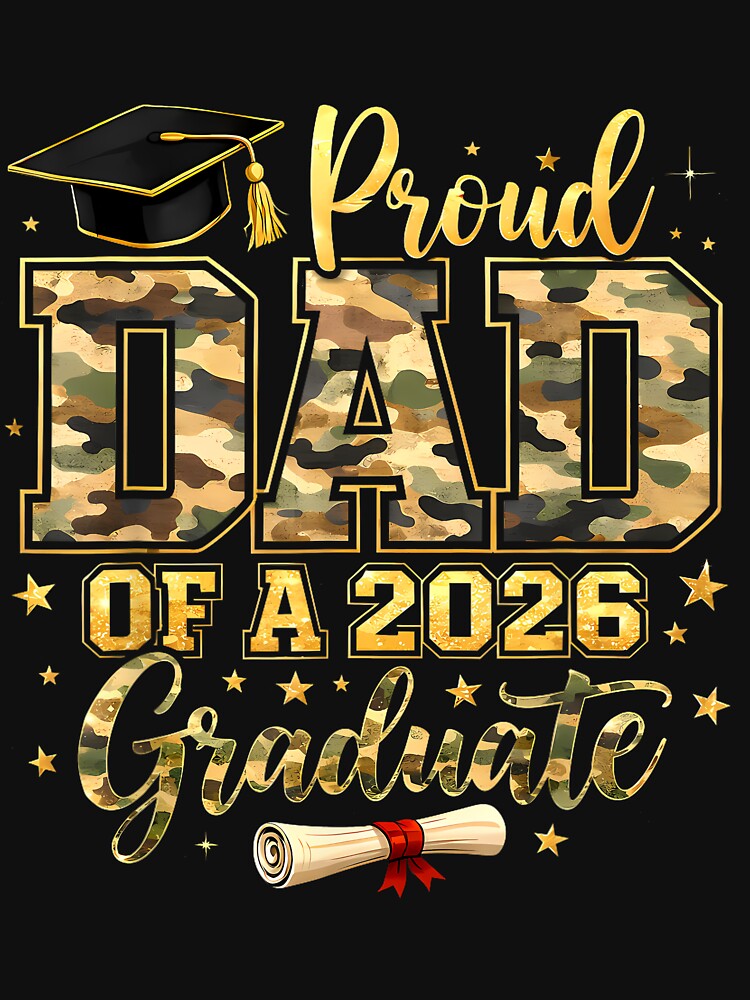 Retro Proud Dad of a 2026 Graduate Camo Gifts for Boy Kids by GreggRoss