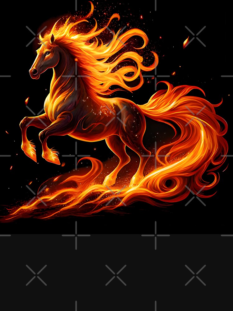 2026: Year of the Fire Horse, fiery horse, Happy New Year! fire on black background by orthodox-icon