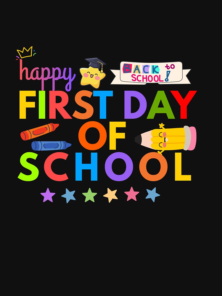 happy first day of school colorful design by VirellonInk