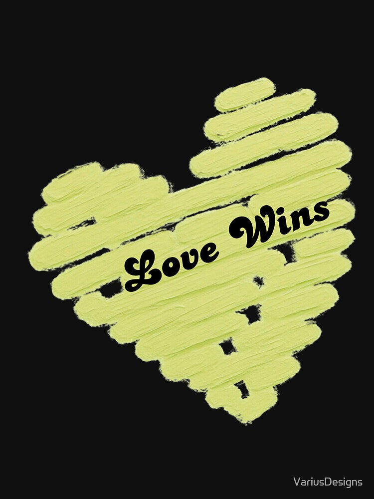 Love Wins – Lime Green Hand Painted Heart | Minimalist Typography by VariusDesigns