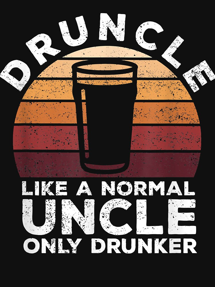 Mens Druncle Funny Saying Vintage Drunk Beer Drinking Uncle Gift by SeppeGoffin