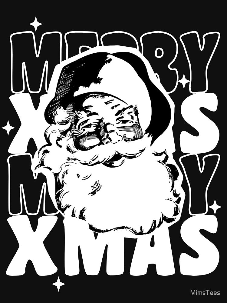 Retro Santa Claus Merry Xmas by MimsTees