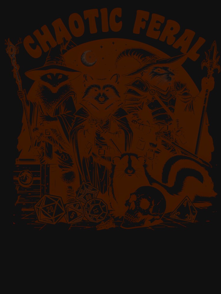 Dnd Funny Rpg Alignment Chaotic Feral. Trash Animal Party Critters Racoon Opossum Rat And Skunk by Eversoles