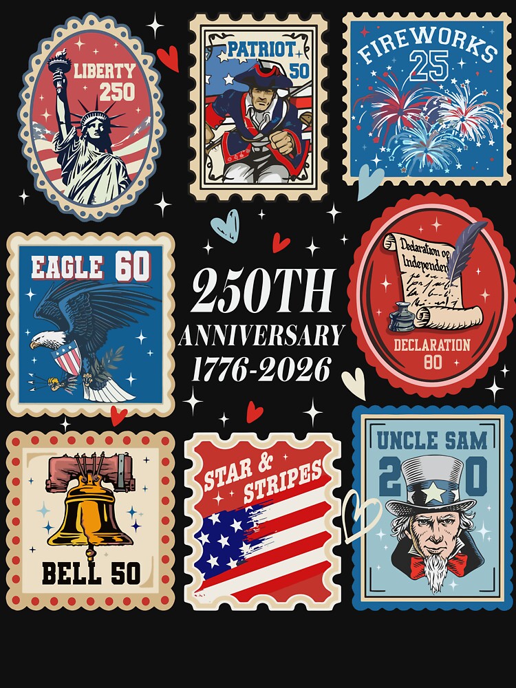 Celebrate USA 250th Anniversary USA Patriot Stamps 1776-2026 250th Birthday by pansak