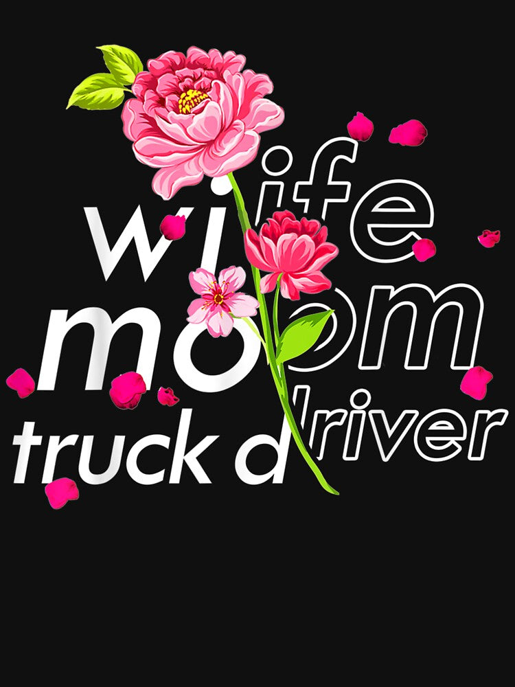 Wife Mom Truck Driver Mother's Day Floral Trucker by vivanbess