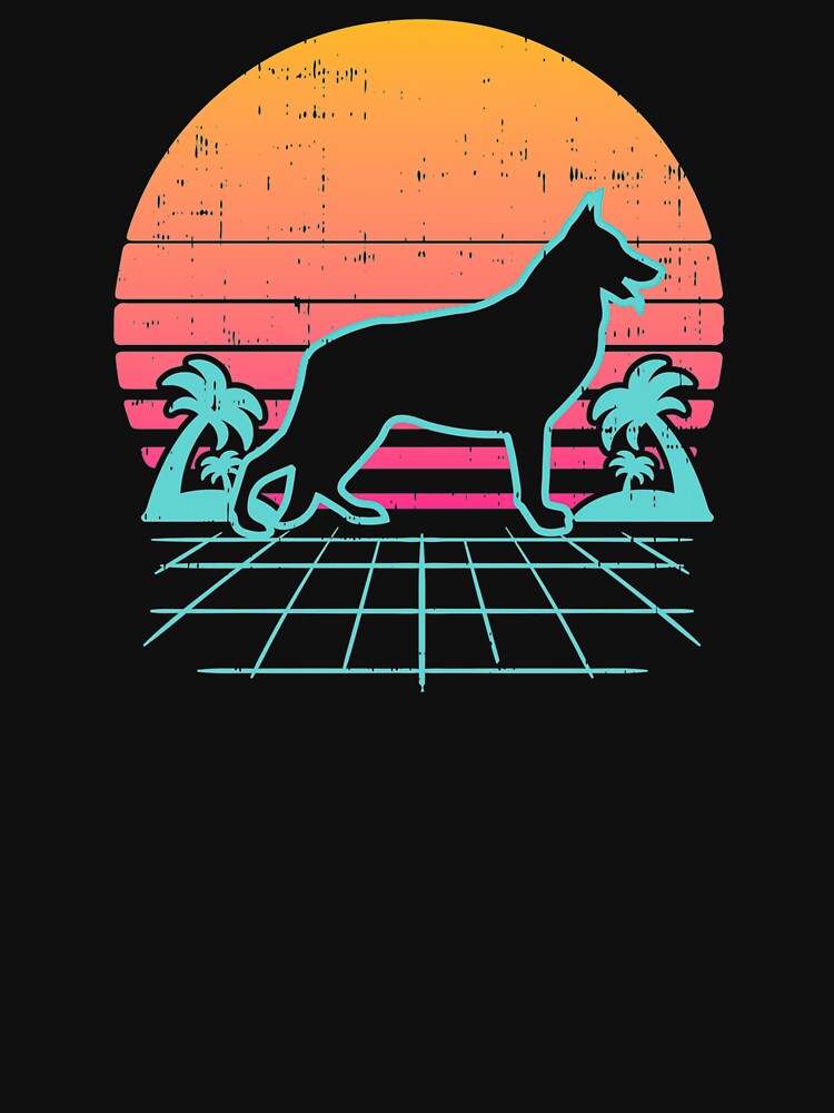 Vaporwave Art - German Shepherd Aesthetic 80s Dog Japanese by Hitagivapor