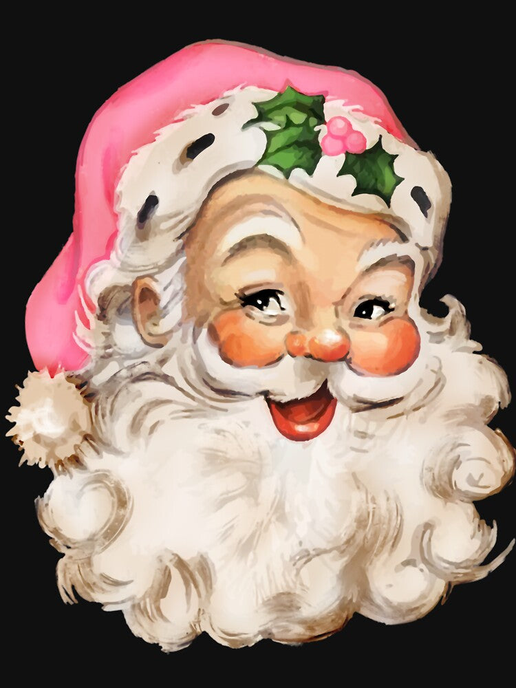 Vintage Pink Santa Claus Pink Christmas by Mikhailaw