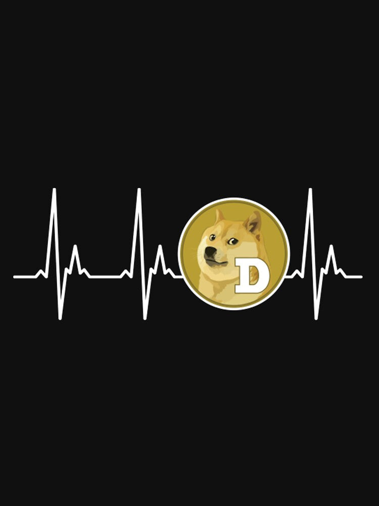 Dogecoin Heartbeat Shiba Inu Coin Funny Cryptocurrency by KristinReed