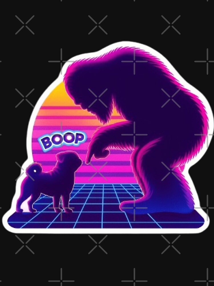 Synthwave Bigfoot and Pug Boop – Retro Neon by THISPUGVIBE