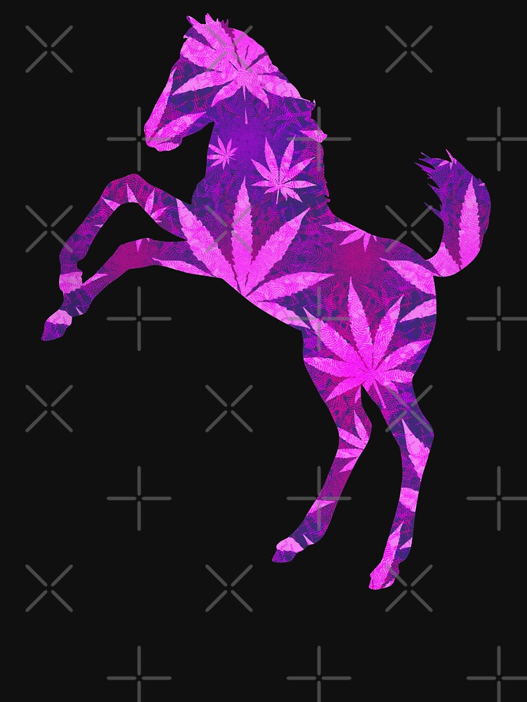 Mustang Horse Psychedelic Weed Pattern by SoccaTamam