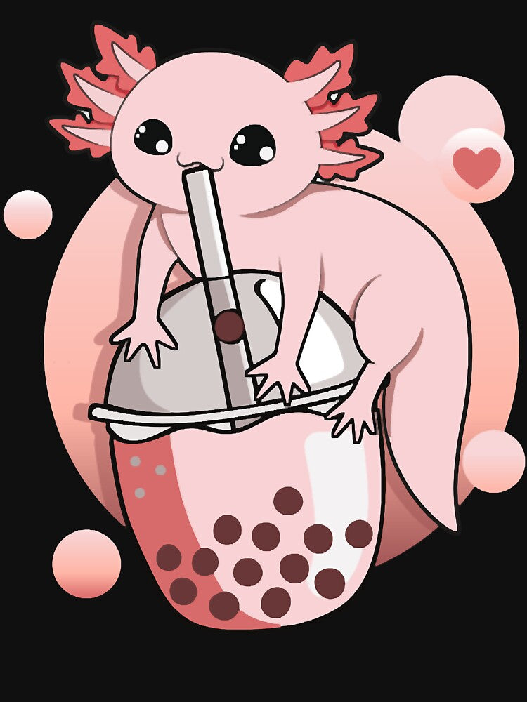 Cute Kawaii Axolotls lover boba tea bubble tea by AlabaJuan
