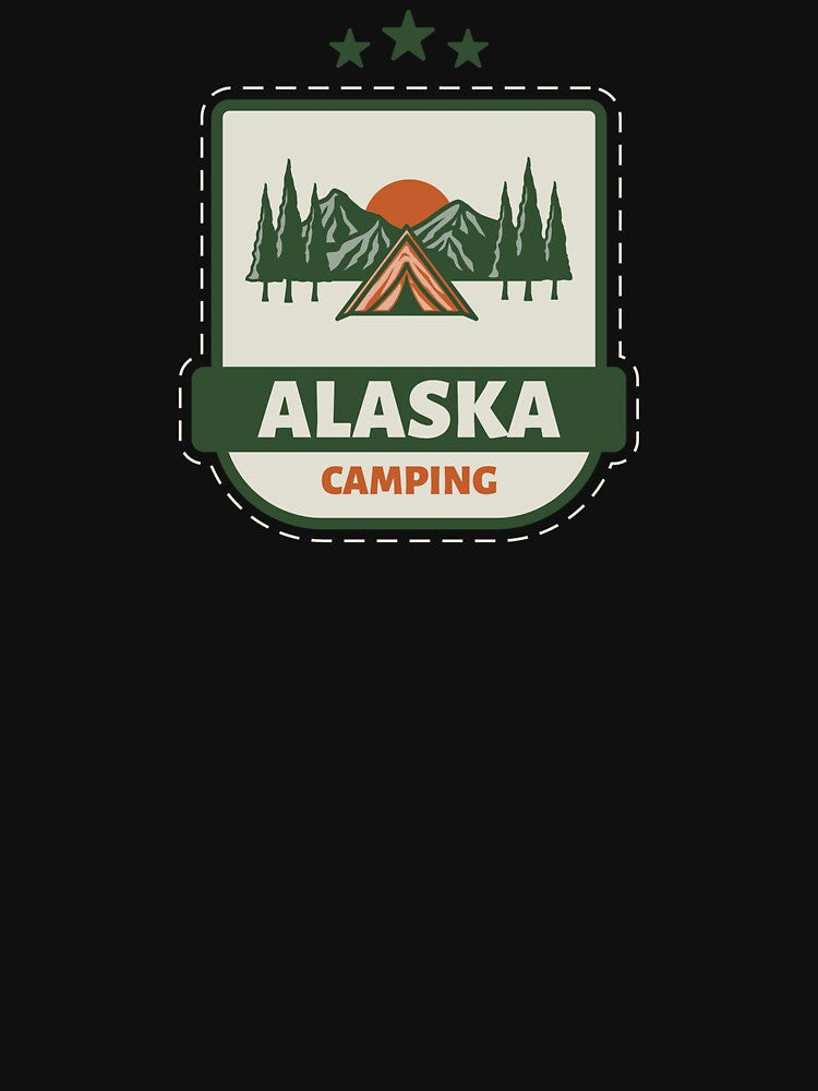 Alaska Camping Hiking T-Shirt by All About Merch