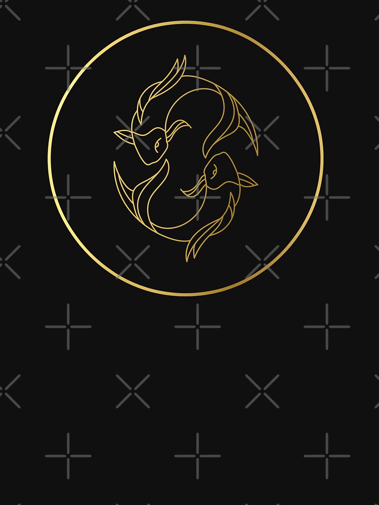 Pisces Zodiac Art Gold by Felicity-K