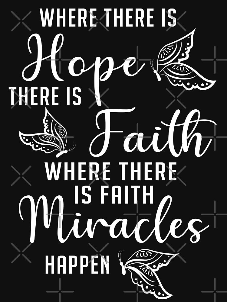 Faith Hope Miracles Inspirational Christian Quote by teeperfect