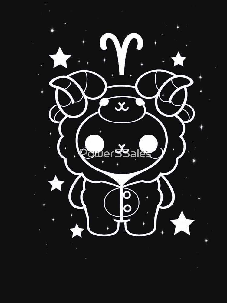 Neon Aries Zodiac Ram – Cute Astrology Constellation Art by PowerSSales