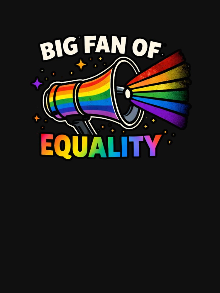 Big Fan of Equality – Retro Streetwear Rainbow Graphic by Mosogoloso
