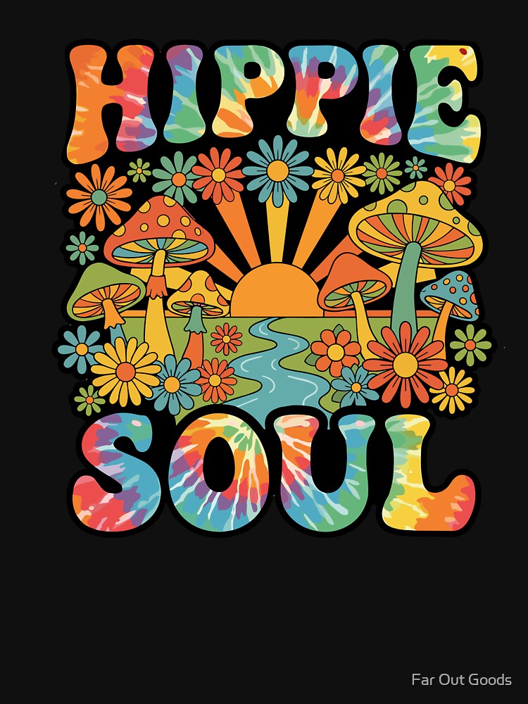 Retro Hippie Soul Vintage 70s Psychedelic Mushrooms by Far Out Goods