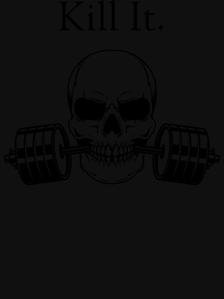 Heavy Weightlifting Skull Kill It Design by poomfitshirt