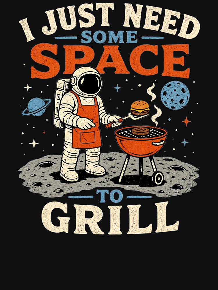 Astronaut BBQ Dad Grilling in Space Fathers Day Barbecue by clothesy7