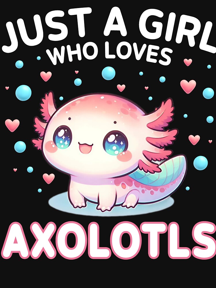 Cute Sparkle Axolotl Girl Tee by LarryMBrown